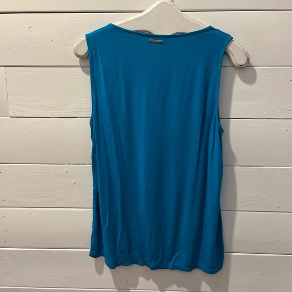 MICHAEL KORS Sleeveless Logo Top – Teal Blue – Size L - Picture 6 of 7